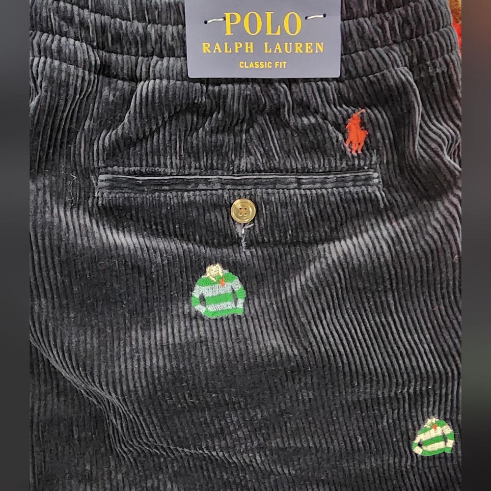 Polo RL Navy Corduroy Rugby Shirt Pant - Picture 3 of 3